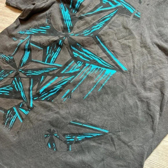 Y2K Grey Blue Affliction Tapout Style Graphic Shirt Mens XL - Picture 2 of 5